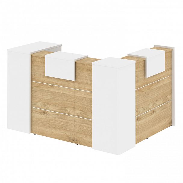 Ресепшн Г-образный "Onix" O.R-K-26 тиквуд светлый/белый - Вид 2