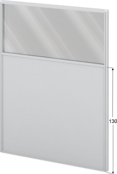 Модуль комбинированный "Мобильные офисные перегородки «Логика»"  ПК-ЛГ-МДК200х150/130С/Д-В1-301 серый - Вид 1