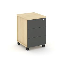 Стайл Проджект Тумба мобильная усил. колеса SN.TMU-006 Акация Лорка/Акация Лорка/Антрацит 416*460*61 - Фото предпросмотра