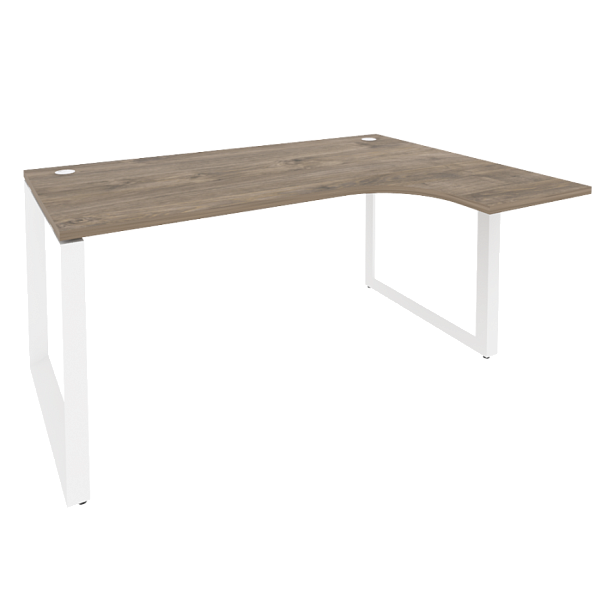 Onix Стол эргономичный правый на О-образном м/к O.MO-SA-4 (R) Тиквуд темный/Белый металл 1580*1180*750 (800/460) - Вид 1