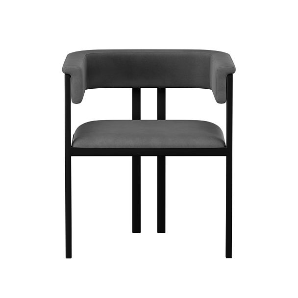 Стул Турмалин, велюр серый, каркас черный глянец - Вид 3