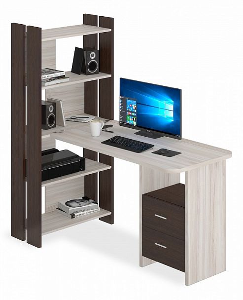 Стол компьютерный Домино Lite СТЛ-ОВ+С120Р Венге/Карамель - Вид 1