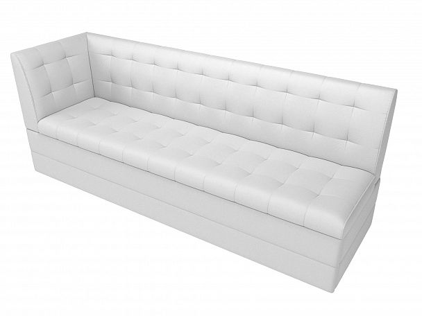 Кухонный диван Бриз с левым углом (полностью экокожа белая) - Вид 5