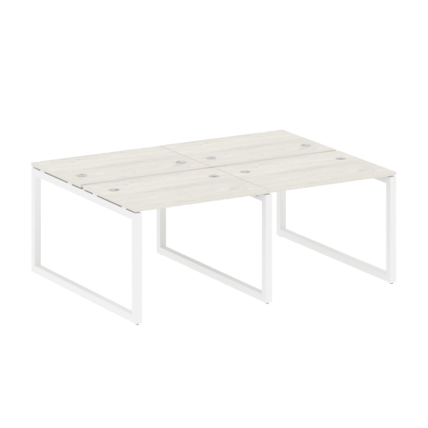 Metal System Quattro Р. ст. на 4 раб. места на О-образном м/к 50БО.СМ-4.1 Дуб наварра/Белый металл 2000*1475*750 - Вид 1