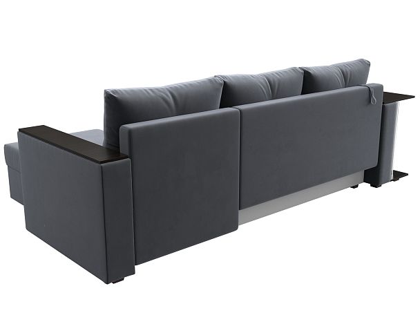 Угловой диван Атланта Лайт правый (полностью велюр серый) - Вид 5