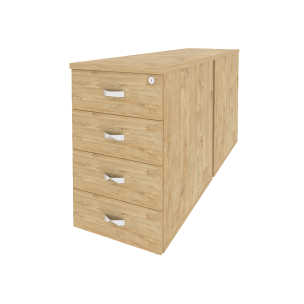 Onix Тумба двойная приставная/опорная O.TPO-2.7 Тиквуд светлый 432*1475*750 - Вид 1