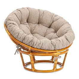 Кресло Папасан/Papasan (23/01 W) /с подушкой и ремешками/Cognac (коньяк) - Фото предпросмотра