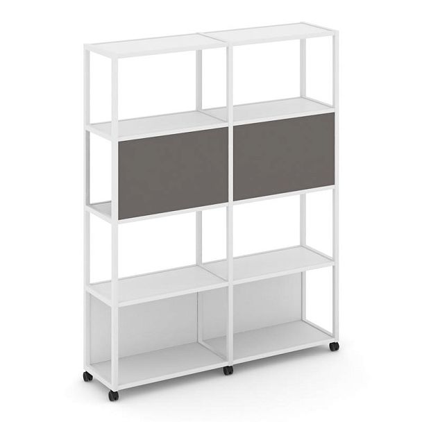 Shelf Mobile Стеллаж 5 уровней 2 секции VR.LT-STK-513.06 Белый Бриллиант/Металл Белый/W-26 1170*400*2000 - Вид 1