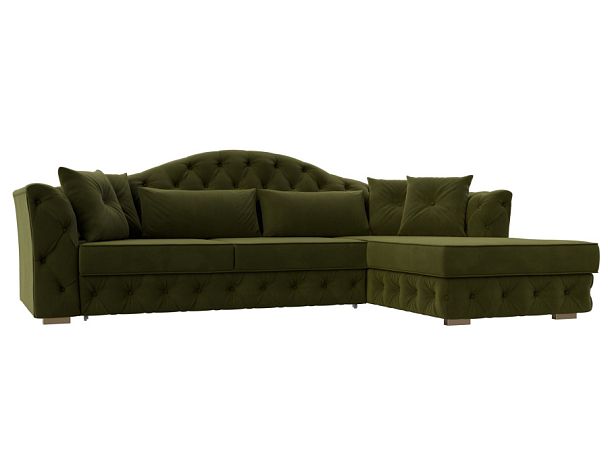 Диван угловой Артис правый угол Микровельвет зеленый - Вид 1