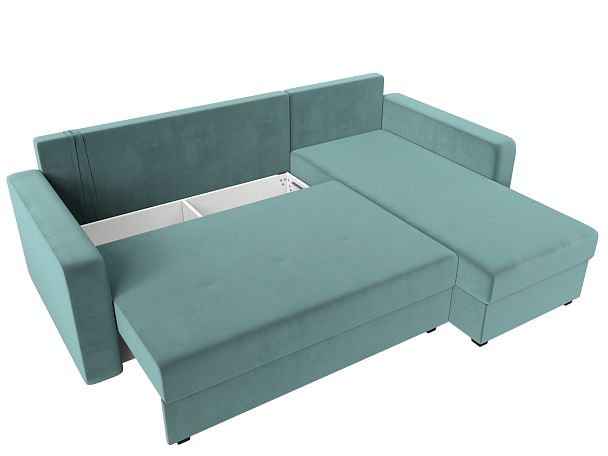 Диван угловой Ливерпуль Лайт правый угол Велюр бирюзовый - Вид 7