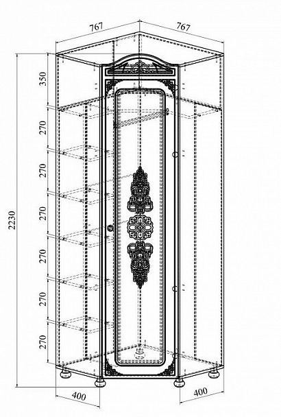 Шкаф платяной Ассоль плюс АС-521К - Вид 2