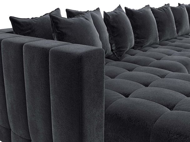 Диван П-образный Лига-052 НПБ Лонг Велюр серый - Вид 4