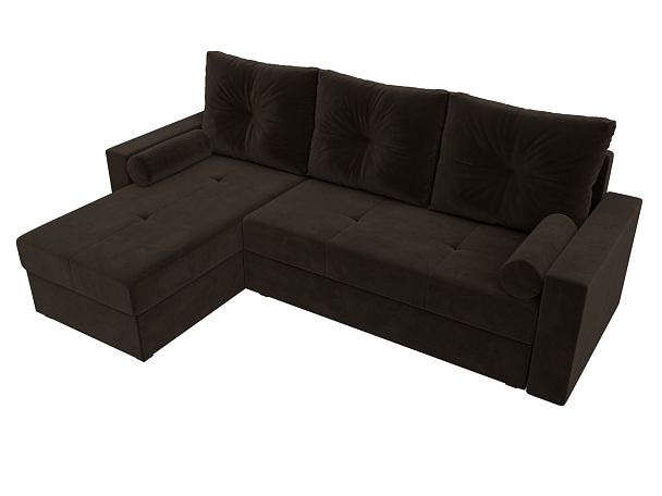 Диван угловой Верона Лайт угол левый (полностью вмикровельвет коричневый) - Вид 5