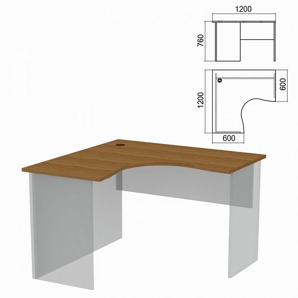 Стол компактный ЧАСТЬ 1 "Арго", 1200х1200х760 мм, левый, орех, А-203.60 - Вид 1