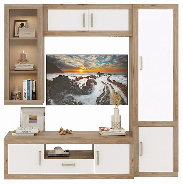 Стенка для гостиной Toivo ТОЙ-ГСТ 11 Белый/Нельсон - Вид 1