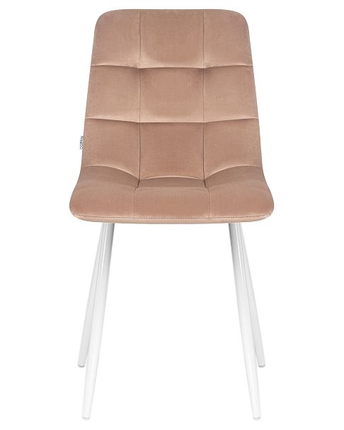 Стул обеденный DOBRIN ALEX (белые ножки, мокко велюр (V108-104), ) - Вид 6