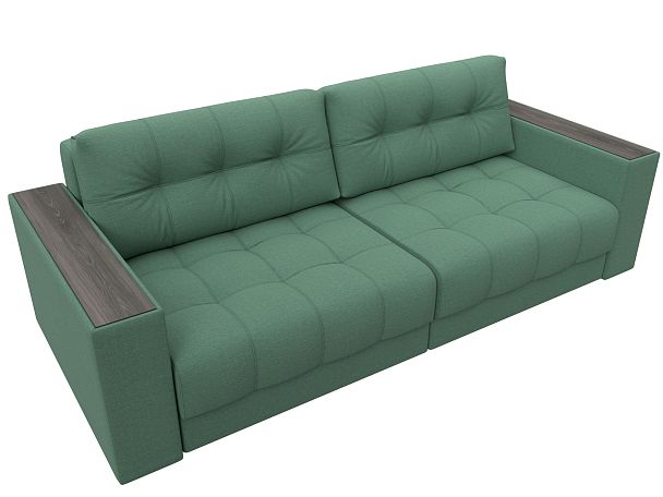 Диван прямой с декором Лига-049 НПБ Рогожка зеленый - Вид 6