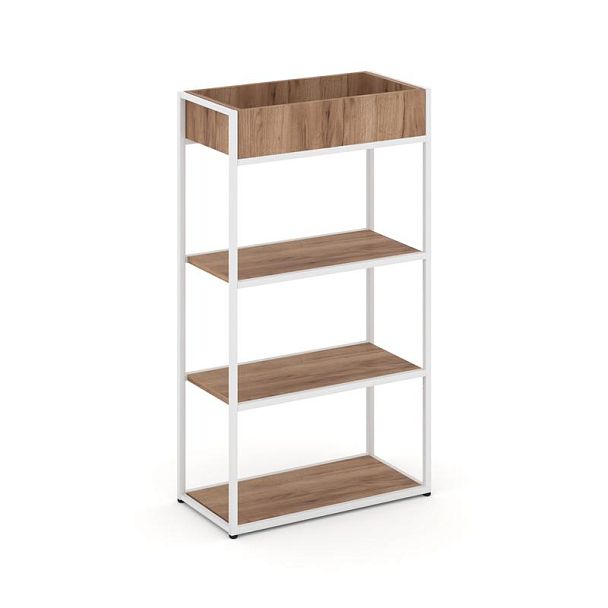 Rift Стеллаж металлический высокий приставной RF.STM-003 Дуб Табак/Металл Белый 796*350*1250 - Вид 1