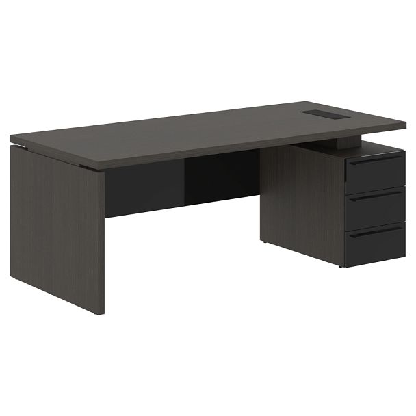 Стол письменный СП-064-25-05(R) Дуб Мореный/Черный глянец 2000х900х750 KANON - Вид 1