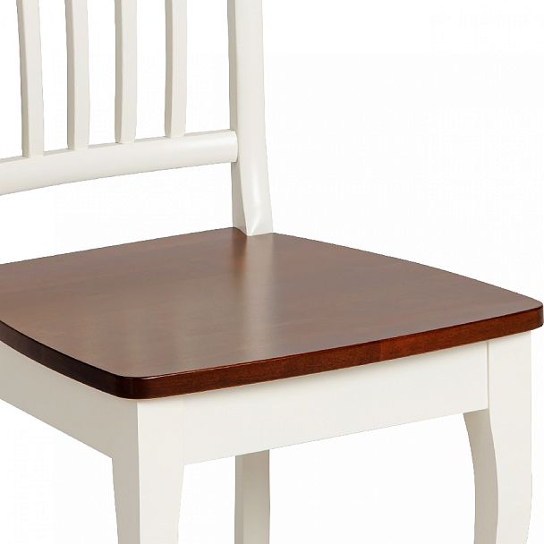 Стул деревянный с жестким сиденьем Элин Слоновая кость/Темный орех - Вид 11