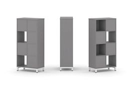 Стайл Проджект Набор стеллажа одностороннего, 4 яруса SN.NS-421 Серый Пепел/Металл Белый 754*400*161 - Фото предпросмотра