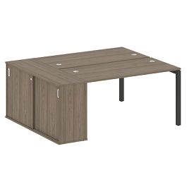 Metal System Quattro Р. ст. с шкафом-купе на П-образном м/к 50БП.РС-СШК-1.3 Т Вяз/Антрацит металл 1810*1475*750 - Фото предпросмотра