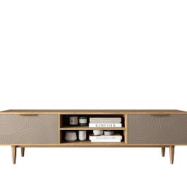 Комод Line с нишей низкий под TV R27/beige - Фото предпросмотра