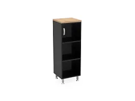 БЕРЛИН / BERLIN Стеллаж закрытый витрина стекло левый 450х430х1290 Акация/Черный - Фото предпросмотра