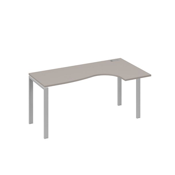 Стол эргономичный правый "Классика" на металлокаркасе UNO A4 А4 Б1 036 БП мокко премиум / металлокаркас серый - Вид 1