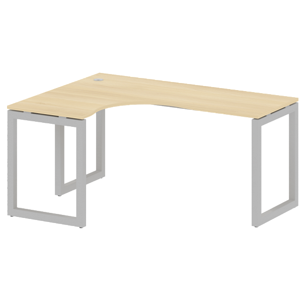 Metal System Quattro Стол криволинейный левый на О-образном м/к 50БО.СА-4 (L) Акация/Серый металл 1600*1200*750 - Вид 1