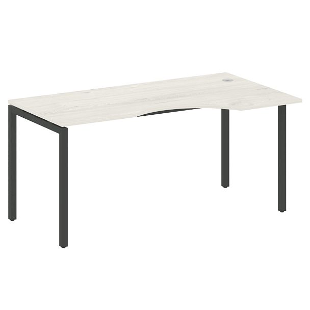 Metal System Quattro Стол криволинейный правый на П-образном м/к 40БП.СА-1 (R) Дуб наварра/Антрацит металл 1600*900*750 - Вид 1