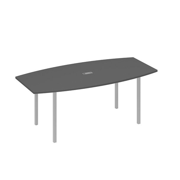 Стол для переговоров 200 на каркасе DUE A4 А4 Б2 113 БП антрацит премиум / металлокаркас серый - Вид 1