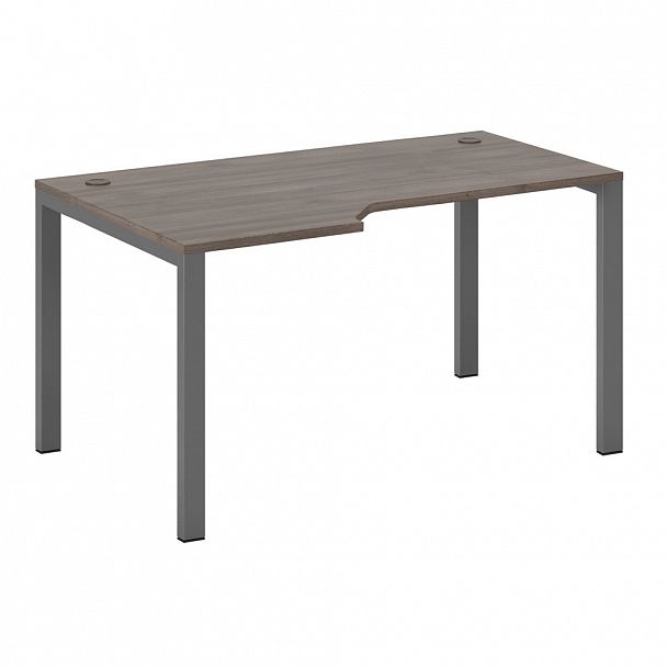 Стол эргономичный левый на металлоопорах New Line 150x90x75 дуб шамони темный - Вид 1