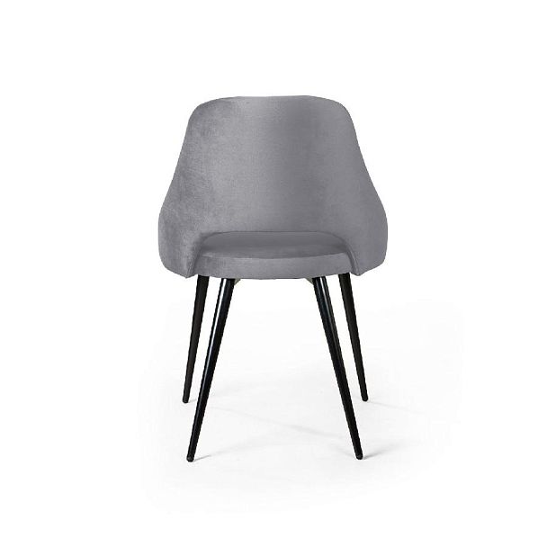 Стул William, бархат светло-серый 26/ черный конус - Вид 5