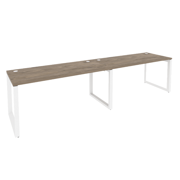 Onix Рабочая станция на О-образном м/к O.MO-RS-2.4.7 Тиквуд темный/Белый металл 3160*720*750 - Вид 1