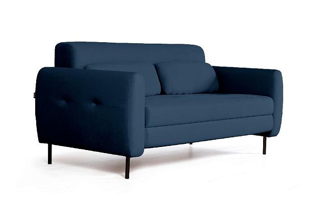 Siena диван-кровать прямой с подлокотниками, бархат синий 29 - Вид 1