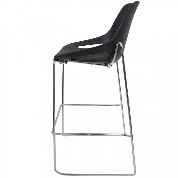 Стул Q5 барный c мягким сиденьем, черный - Вид 4