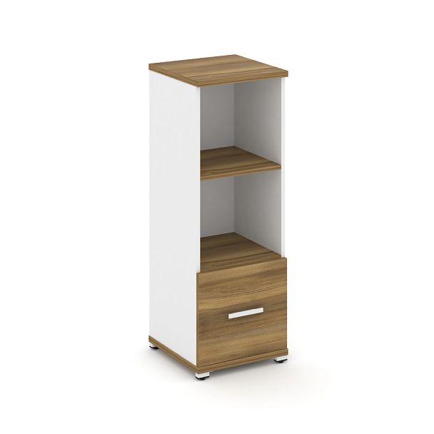 Concept Шкаф 1 узкая секция, 3 ниши CN.STU-311 W Сандал Янтарный/Белый Бриллиант/Металл Белый 420*420*1186 - Вид 1