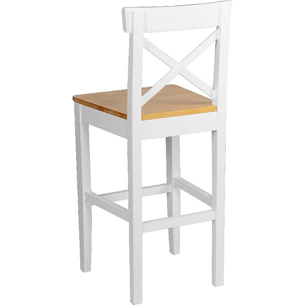 Комплект деревянных полубарных стульев с жестким сиденьем Бергольф Белый/Натуральный, 4 шт. - Вид 5