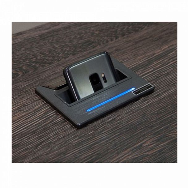 Док для телефона "Аксессуары для столов и станций" ПК-АСС-РЗ/ЗУ/БП-В1-65 металлик - Вид 1