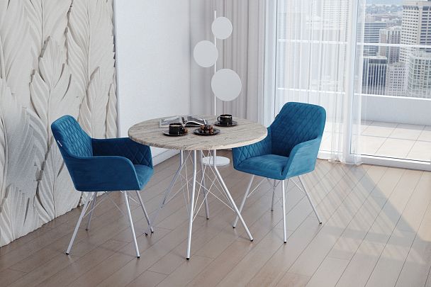 Обеденная группа Sheffilton SHT-DS282 арон/хром лак/тихий океан - Вид 7