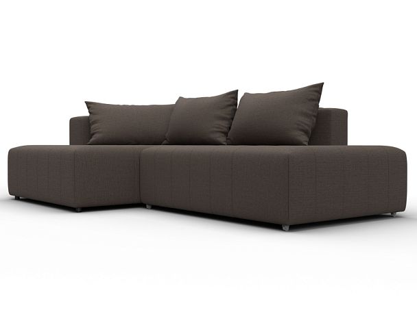 Диван угловой Лига-103 НПБ угол левый Рогожка коричневый - Вид 3