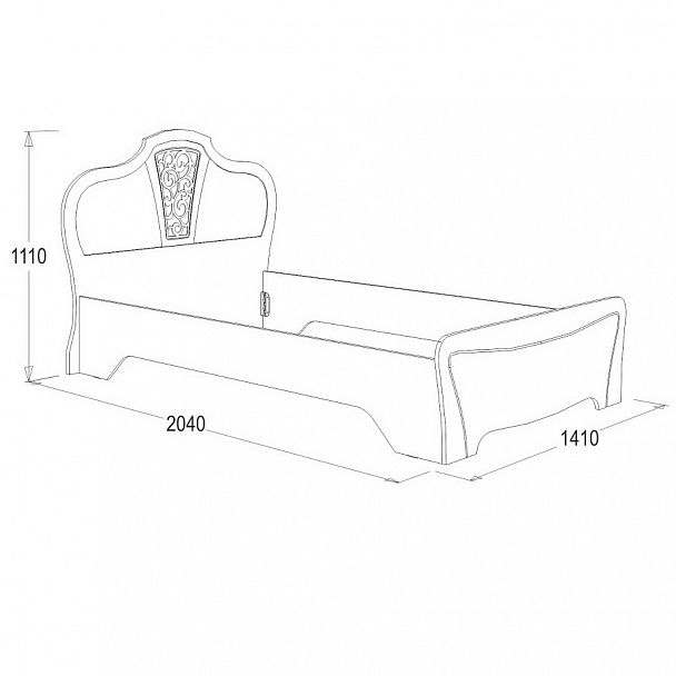 Кровать "Ольга 12 МДФ" 1200 - Вид 2
