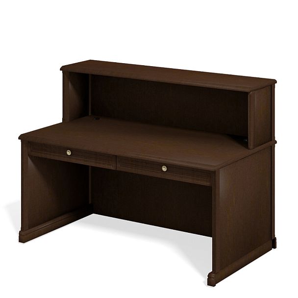 Модуль стойки ресепшн прямой "Версаль"  ПК-ВР-СКР155Х87-В1-974 темный орех - Вид 1