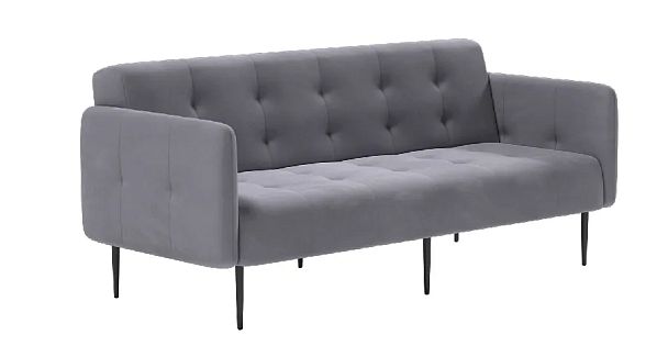 Monaco диван-кровать прямой с подлокотниками, трехместный, бархат 03 - Вид 1