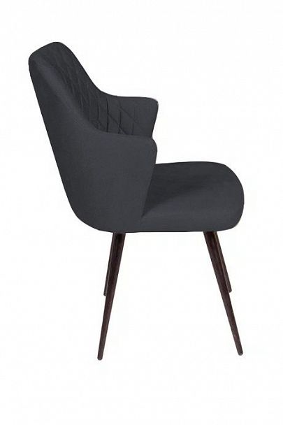 Стул поворотный на 360 градусов Hunt ромб, бархат 03 / чёрный конус - Вид 4