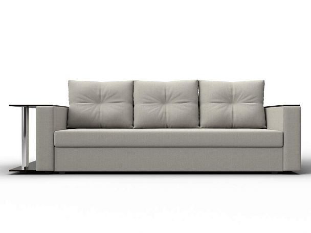 Диван прямой Атланта Лайт со столом слева Рогожка бежевый - Вид 2