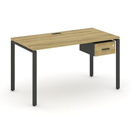Concept Стол рабочий с подвесной тумбой с одним ящ. CN.SP-110 W Дуб Винченцо/Антрацит/Металл Антрацит 1180*720*750 - Фото предпросмотра