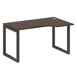 Metal System Quattro Стол криволинейный правый на О-образном м/к 50БО.СА-2 (R) Венге/Антрацит металл 1400*900*750 - Фото предпросмотра