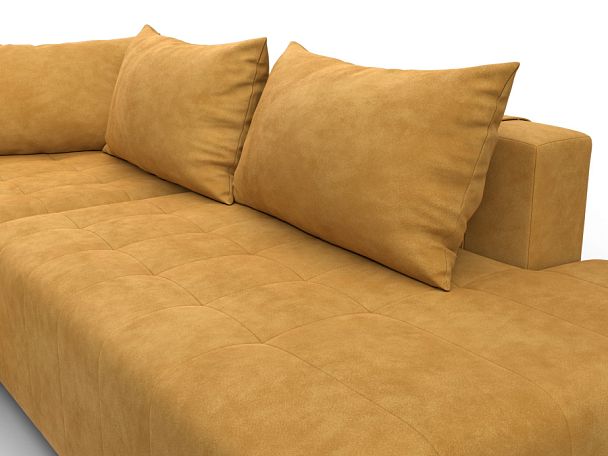 Диван угловой Лига-103 НПБ угол левый Велюр желтый - Вид 4